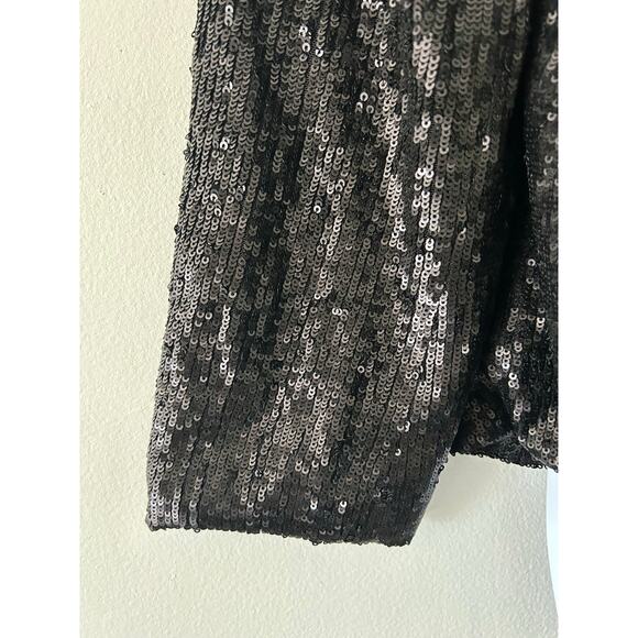 Lucky Brand Women's Black Sequin Lined Blazer Jacket L Large New $169 - Picture 5 of 11